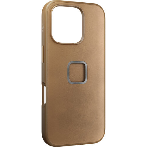 Funda Peak Design Mobile Everyday Clarino para iPhone 16 Pro Perfil Slim 0.1" y Conector SlimLink Magnético Tan