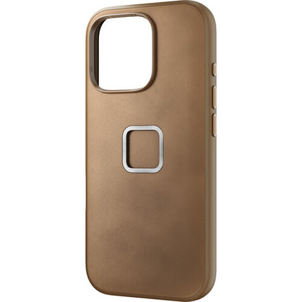 Funda Peak Design Mobile Everyday Clarino para iPhone 16 Pro Perfil Slim 0.1" y Conector SlimLink Magnético Tan