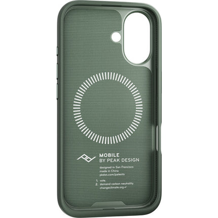 Peak Design Mobile Everyday Funda para iPhone 16 Verde Sage con Conector SlimLink Magnético