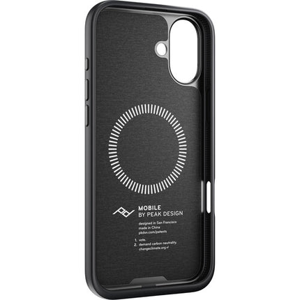 Funda Peak Design Mobile Everyday para iPhone 16 Plus con perfil Slim 0.1" carbón