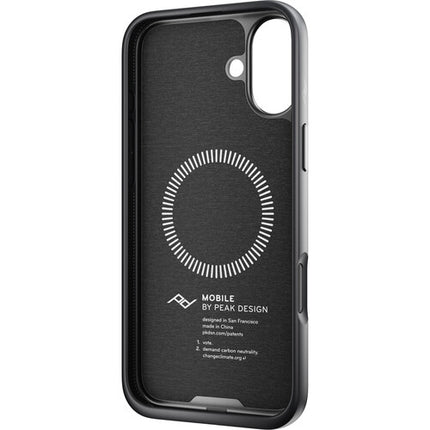 Funda Peak Design Mobile Everyday para iPhone 16 Plus con perfil Slim 0.1" carbón