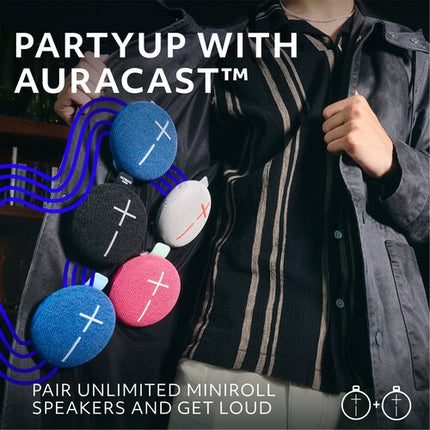 Ultimate Ears MINIROLL Altavoz Bluetooth portátil resistente al agua 12 horas batería 131 pies alcance