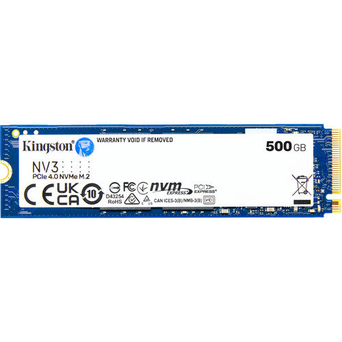 Kingston 500GB NV3 NVMe M.2 PCIe 4.0 SSD 5000MBs lectura 3000MBs escritura