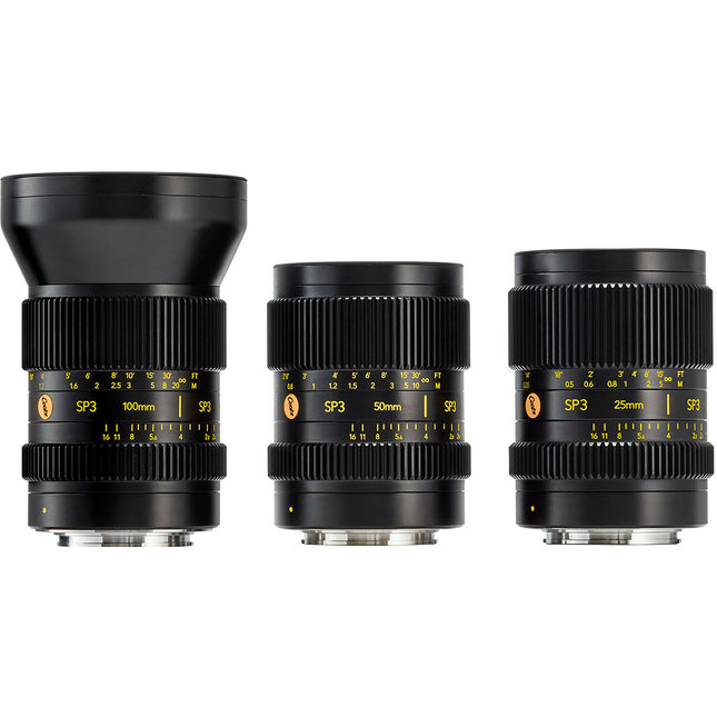 Cooke SP3 Set de 3 lentes prime Full Frame 25 50 100mm T2.4 estuche rígido