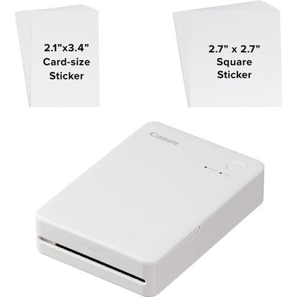 Impresora fotográfica compacta Canon SELPHY QX20 blanca con batería recargable y resolución 287 x 287 dpi
