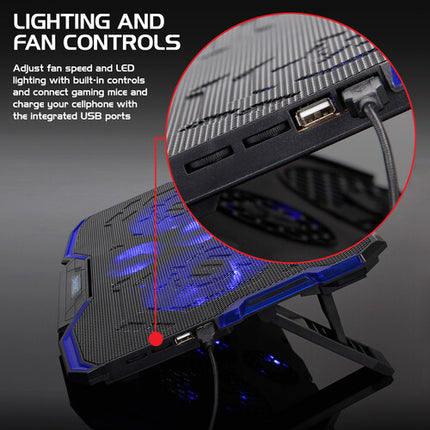 Enhance Cryogen 2 Base Refrigerante para Portátil Azul con 2 Ventiladores 130mm y Control LED
