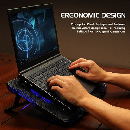 Enhance Cryogen 2 Base Refrigerante para Portátil Azul con 2 Ventiladores 130mm y Control LED