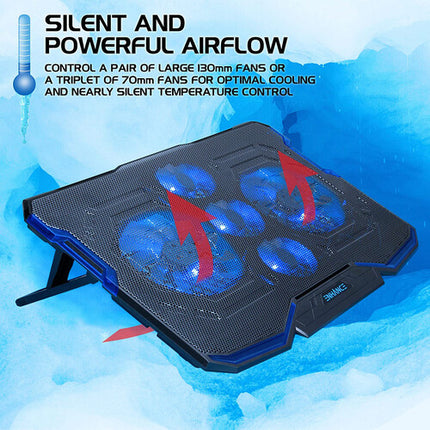 Enhance Cryogen 2 Base Refrigerante para Portátil Azul con 2 Ventiladores 130mm y Control LED