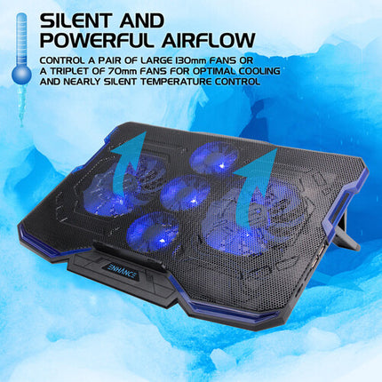 Enhance Cryogen 2 Base Refrigerante para Portátil Azul con 2 Ventiladores 130mm y Control LED