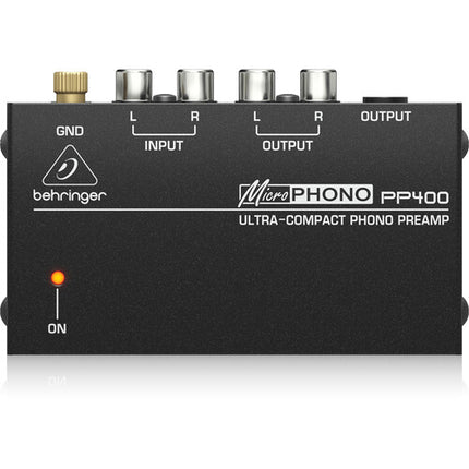 Behringer PP400 Ultracompacto Preamplificador Phono con Salida 1/4" TRS y Adaptador 12 VDC
