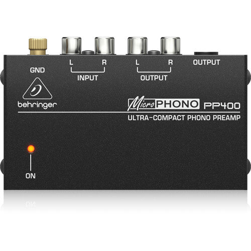 Behringer PP400 Ultracompacto Preamplificador Phono con Salida 1/4" TRS y Adaptador 12 VDC