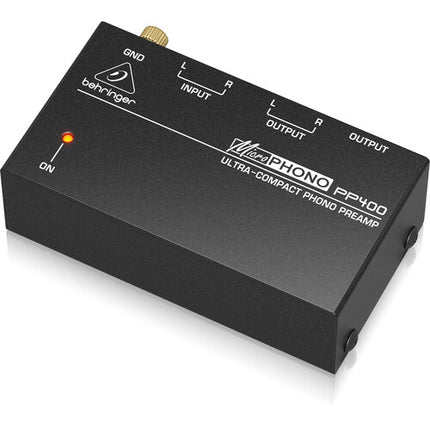 Behringer PP400 Ultracompacto Preamplificador Phono con Salida 1/4" TRS y Adaptador 12 VDC