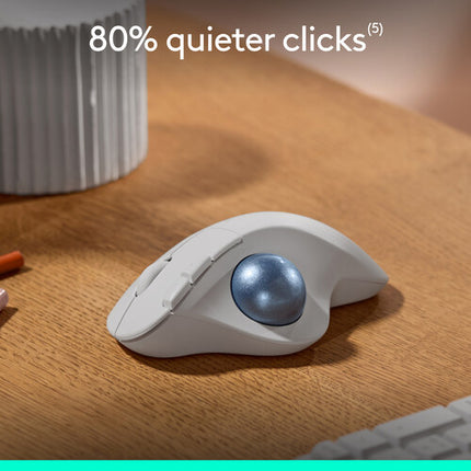 Logitech Ergo M575S Ratón Trackball Inalámbrico Bluetooth 2000 dpi Off-White