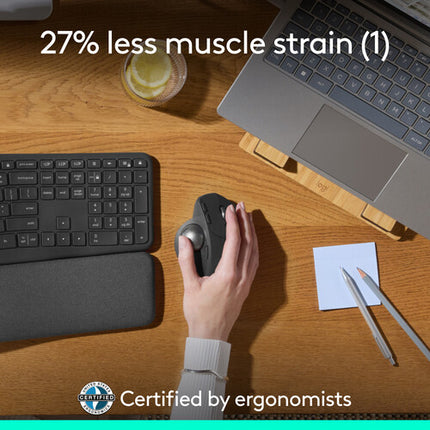 Logitech MX Ergo S Plus Ratón Trackball Inalámbrico 2048 dpi Batería 120 Días