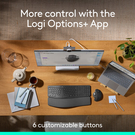 Logitech MX Ergo S Plus Ratón Trackball Inalámbrico 2048 dpi Batería 120 Días
