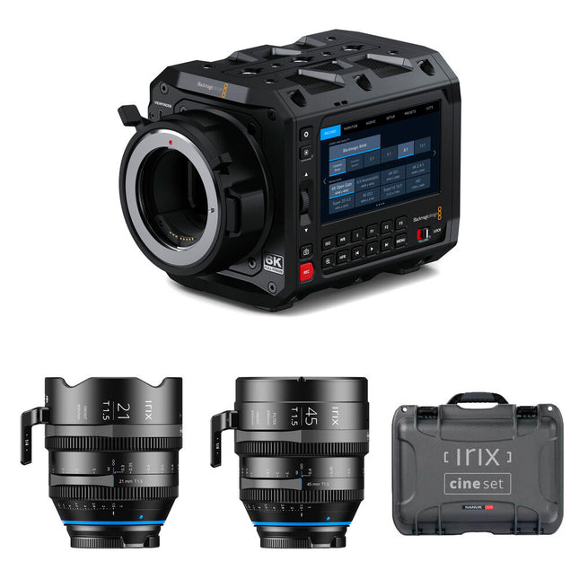 Blackmagic Design PYXIS 6K Cámara de Cine Kit con Lentes IRIX 21mm y 45mm T1.5
