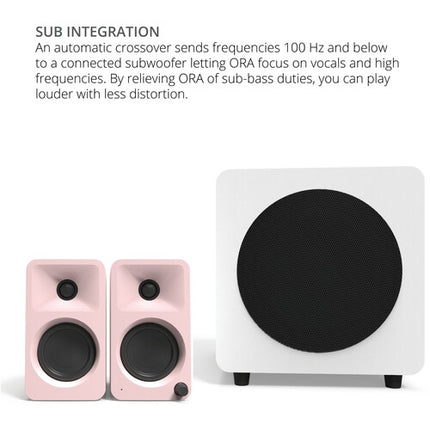 Kanto Living ORA altavoces activos inalámbricos de escritorio 50W RMS 3 pulgadas rosa mate