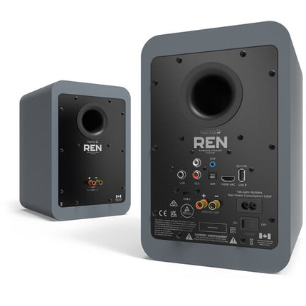 Kanto Living Ren Altavoces Estantería Activos Inalámbricos 100W Pareja Gris Mate