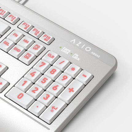 AZIO KB540 Teclado Alámbrico Antimicrobiano Para Mac Blanco IP66 Impermeable