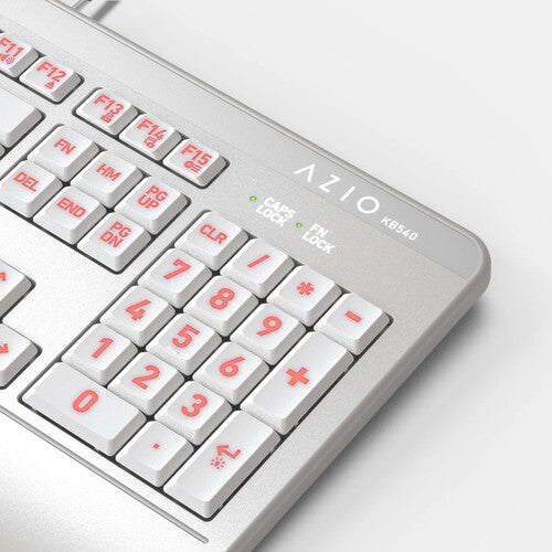 AZIO KB540 Teclado Alámbrico Antimicrobiano Para Mac Blanco IP66 Impermeable