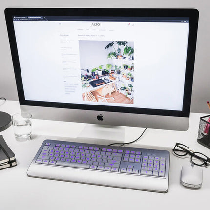 AZIO KB540 Teclado Alámbrico Antimicrobiano Para Mac Blanco IP66 Impermeable