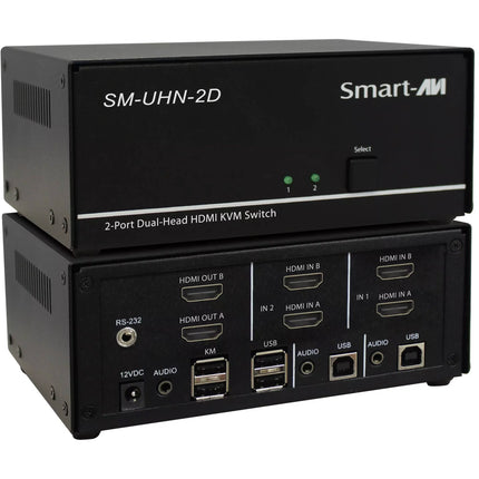 Smart-AVI Interruptor KVM HDMI 2 Puertos Dual Con Audio USB 2.0 4K 3840x2160