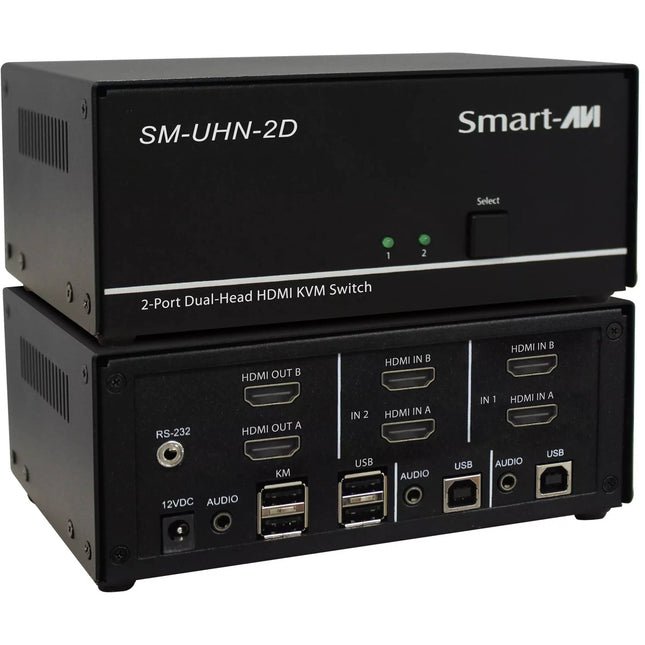 Smart-AVI Interruptor KVM HDMI 2 Puertos Dual Con Audio USB 2.0 4K 3840x2160