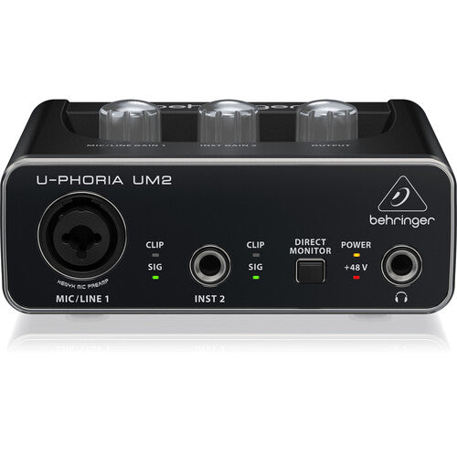 Behringer U-PHORIA UM2 Interfaz de Audio USB 2 Entradas 2 Salidas 48 kHz 16-Bit