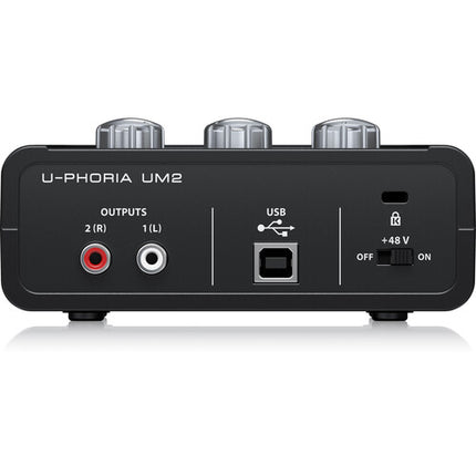 Behringer U-PHORIA UM2 Interfaz de Audio USB 2 Entradas 2 Salidas 48 kHz 16-Bit