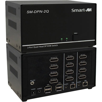 Smart-AVI KVM Switch DisplayPort 2 Puertos Quad-Head 3840x2160 60Hz USB 2.0 Audio