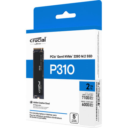 Crucial 2TB P310 SSD Interno M.2 PCIe 4.0 x4 7100 MB/s 6000 MB/s