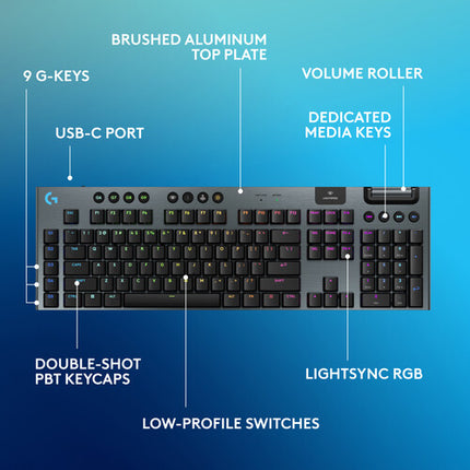 Logitech G G915 X LIGHTSPEED Teclado mecánico inalámbrico RGB Bluetooth Carbon