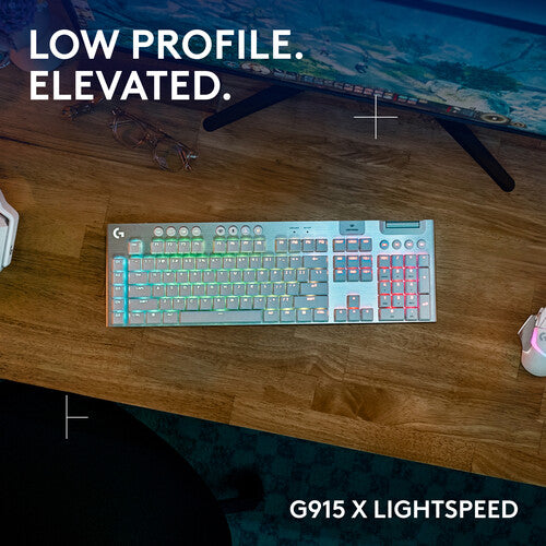 Logitech G G915 X LIGHTSPEED Teclado Mecánico Gamer Inalámbrico RGB Blanco GL Táctil Bluetooth USB-C