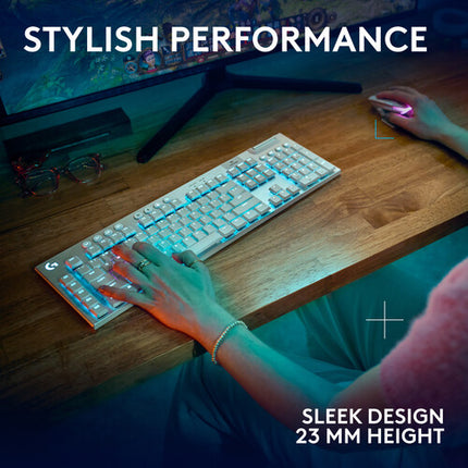 Logitech G G915 X LIGHTSPEED Teclado Mecánico Gamer Inalámbrico RGB Blanco GL Táctil Bluetooth USB-C