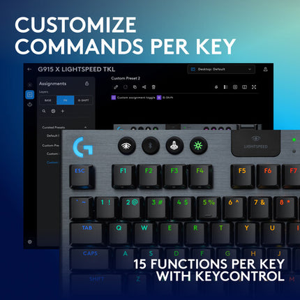 Logitech G915 X LIGHTSPEED TKL LP Teclado Mecánico RGB Bluetooth 60%