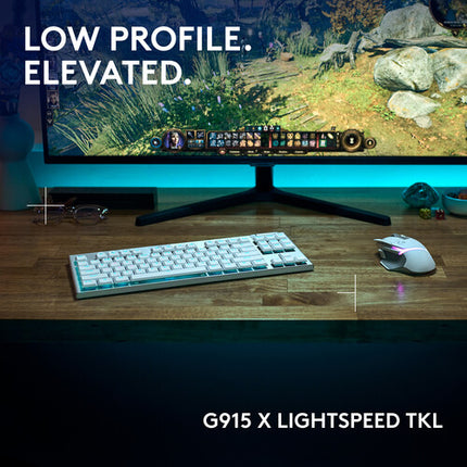 Logitech G G915 X LIGHTSPEED TKL Teclado Mecánico Inalámbrico RGB Blanco GL Táctil