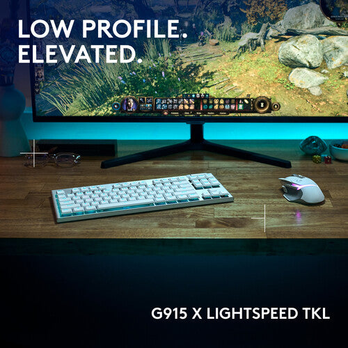 Logitech G G915 X LIGHTSPEED TKL Teclado Mecánico Inalámbrico RGB Blanco GL Táctil