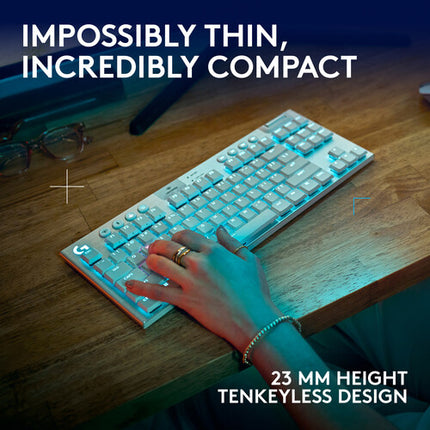 Logitech G G915 X LIGHTSPEED TKL Teclado Mecánico Inalámbrico RGB Blanco GL Táctil