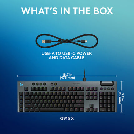 Logitech G G915 X Teclado Mecánico para Juegos con Cable RGB y Switches GL Táctiles