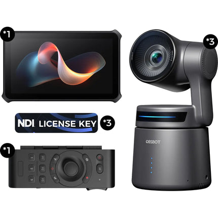 OBSBOT Talent Studio Combo Monitor táctil 5.4" HDMI USB y 3 cámaras PTZ AI
