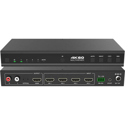 DVDO 4K 4x1 HDMI Switcher 4K60 HDMI 2.0b con Multiview y Control IR