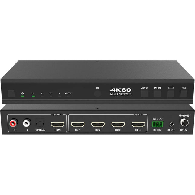DVDO 4K 4x1 HDMI Switcher 4K60 HDMI 2.0b con Multiview y Control IR