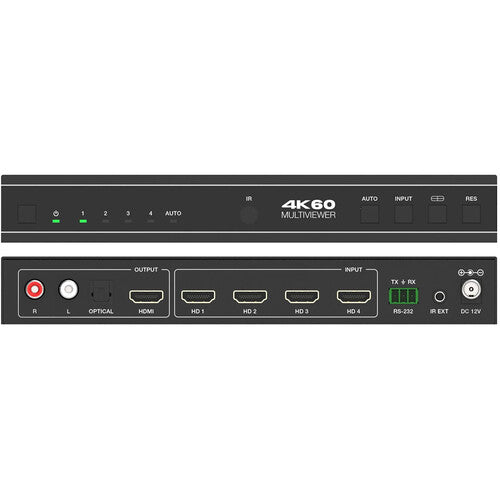 DVDO 4K 4x1 HDMI Switcher 4K60 HDMI 2.0b con Multiview y Control IR
