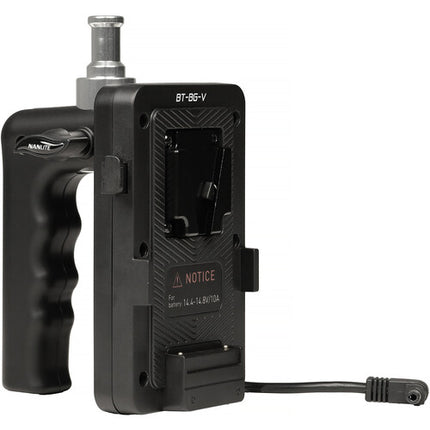 Nanlite V-Mount Battery Grip para Forza 60 II con agarre ergonómico y 100 minutos runtime