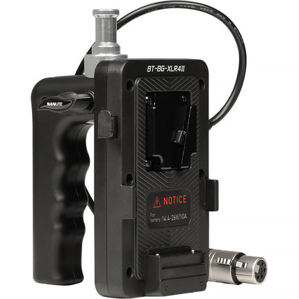 Nanlite V-Mount Battery Grip mango ergonómico para Forza 150B y FC-120B compatible con baterías de 14.8 y 26V