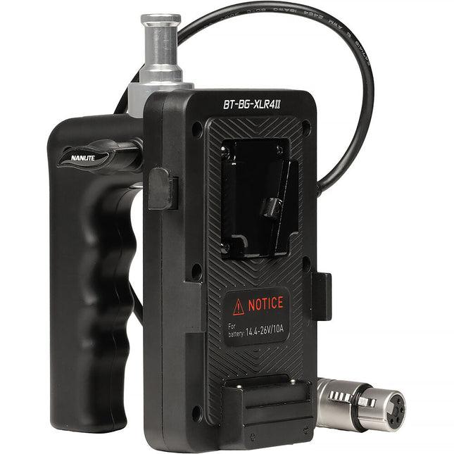Nanlite V-Mount Battery Grip mango ergonómico para Forza 150B y FC-120B compatible con baterías de 14.8 y 26V
