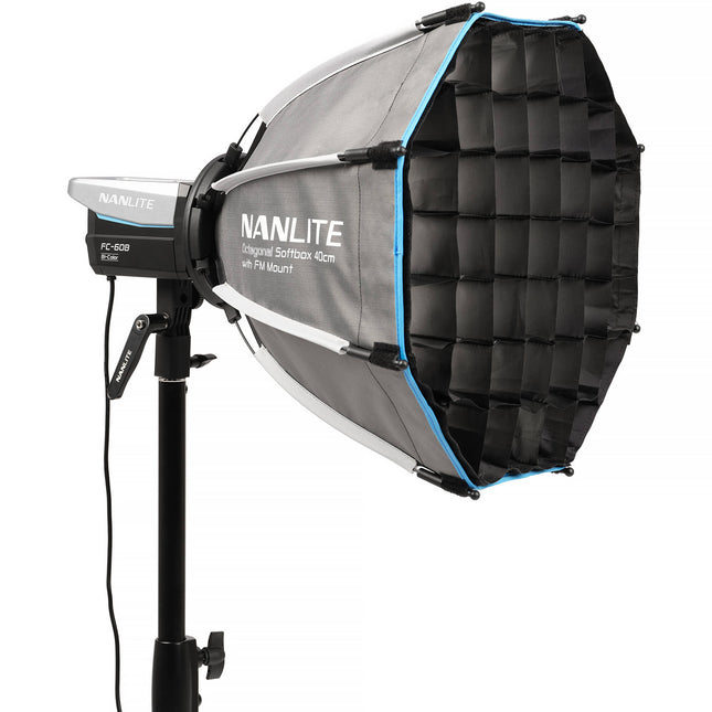 Nanlite Octagonal Softbox para Montura FM 40 cm con Rejilla de Tela