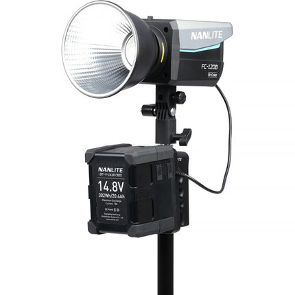 Nanlite V-Mount Battery Grip mango ergonómico para Forza 150B y FC-120B compatible con baterías de 14.8 y 26V