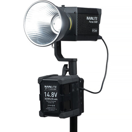 Nanlite V-Mount Battery Grip mango ergonómico para Forza 150B y FC-120B compatible con baterías de 14.8 y 26V