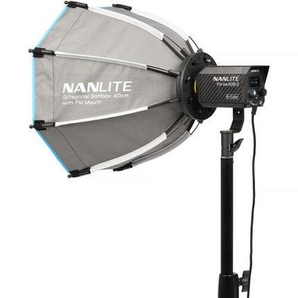 Nanlite Octagonal Softbox para Montura FM 40 cm con Rejilla de Tela